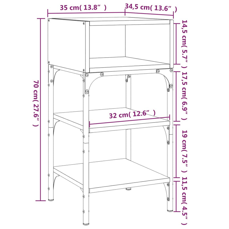 Bedside Tables 2 pcs Brown Oak 35x34.5x70 cm Engineered Wood Payday Deals