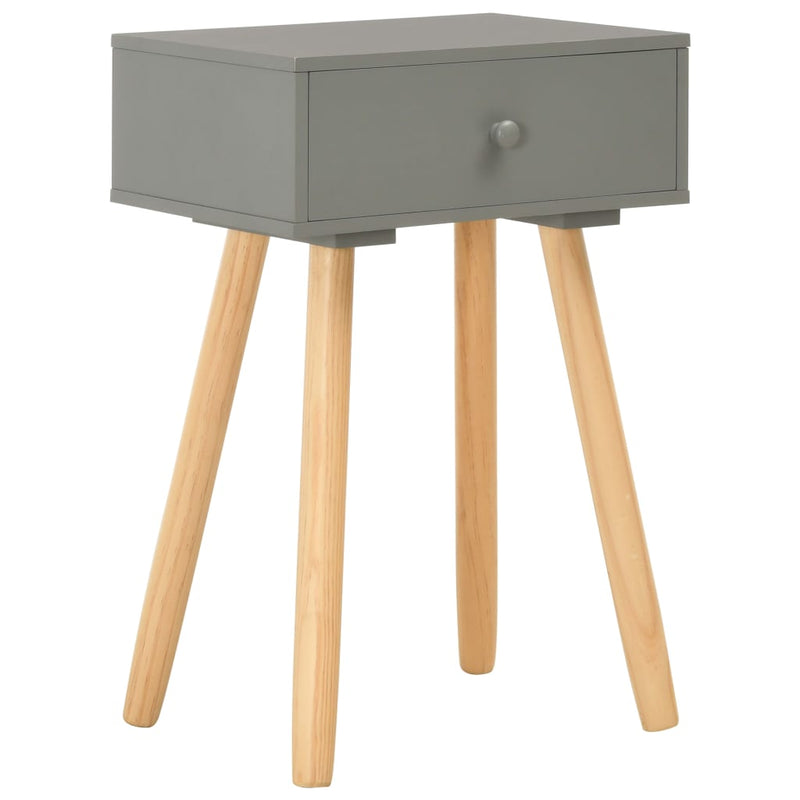 Bedside Tables 2 pcs Grey Solid Pinewood Payday Deals