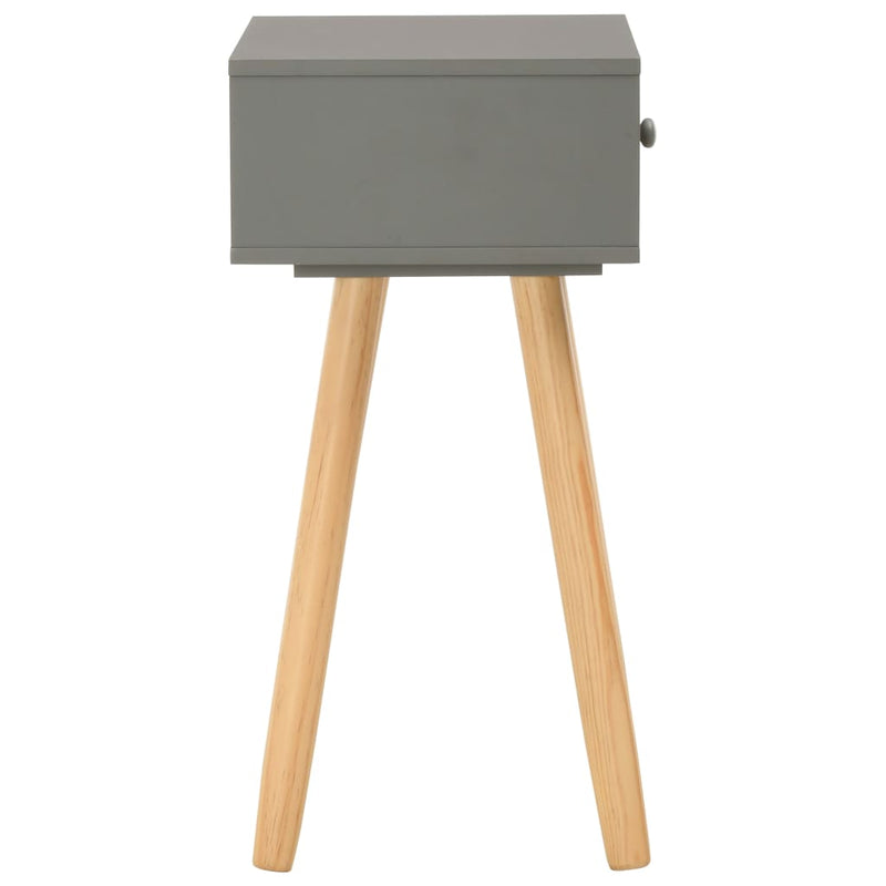 Bedside Tables 2 pcs Grey Solid Pinewood Payday Deals