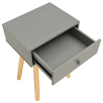 Bedside Tables 2 pcs Grey Solid Pinewood Payday Deals