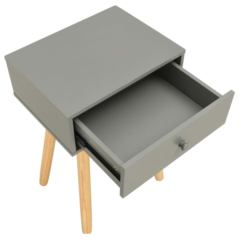 Bedside Tables 2 pcs Grey Solid Pinewood Payday Deals