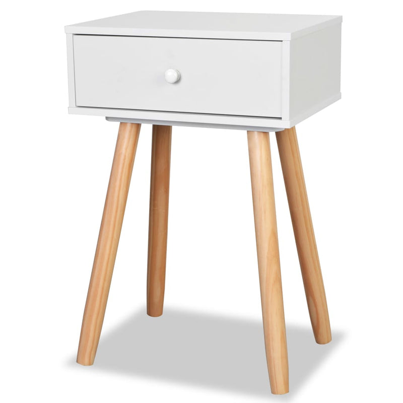 Bedside Tables 2 pcs Solid Pinewood 40x30x61 cm White Payday Deals