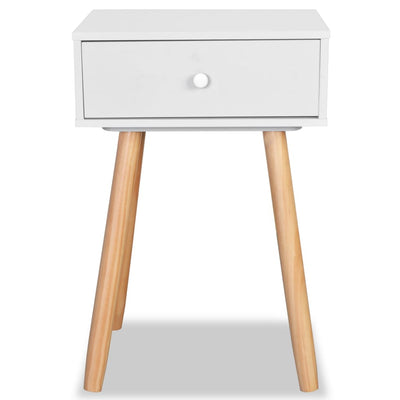 Bedside Tables 2 pcs Solid Pinewood 40x30x61 cm White Payday Deals