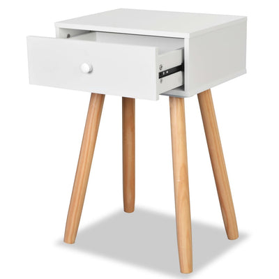 Bedside Tables 2 pcs Solid Pinewood 40x30x61 cm White Payday Deals