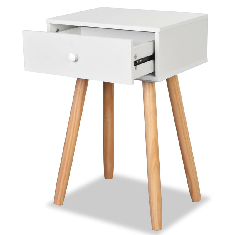 Bedside Tables 2 pcs Solid Pinewood 40x30x61 cm White Payday Deals
