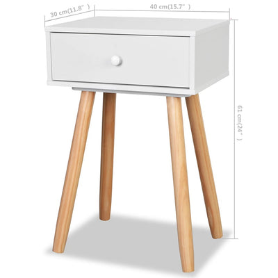 Bedside Tables 2 pcs Solid Pinewood 40x30x61 cm White Payday Deals