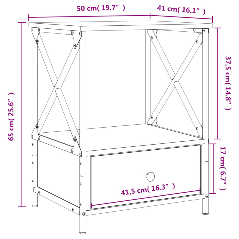 Bedside Tables 2 pcs Sonoma Oak 50x41x65 cm Engineered Wood Payday Deals