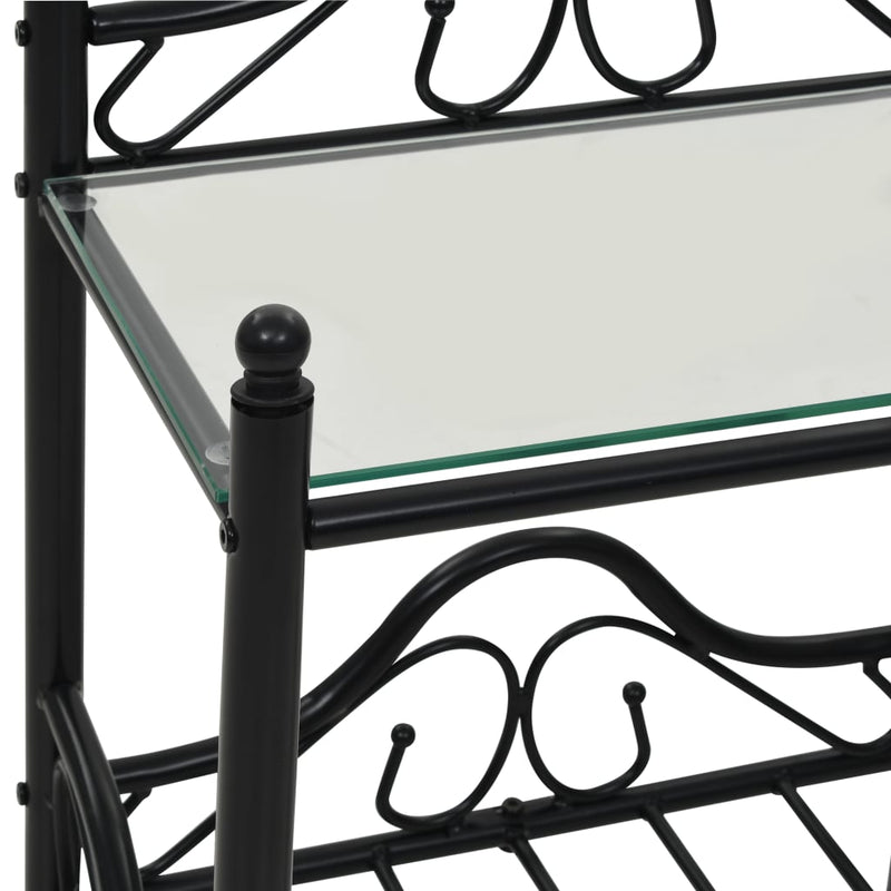 Bedside Tables 2 pcs Steel and Tempered Glass 45x30.5x60 cm Black Payday Deals