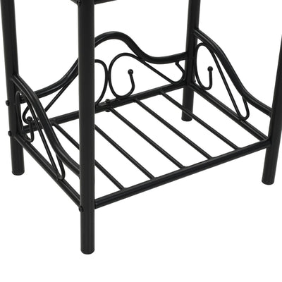 Bedside Tables 2 pcs Steel and Tempered Glass 45x30.5x60 cm Black Payday Deals