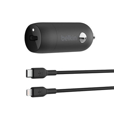 Belkin BoostCharge 30W USB-C Car Charger - With USB-C to Lightning Cable - Black Payday Deals