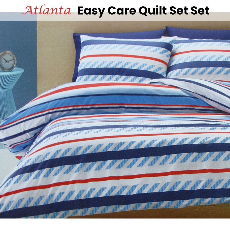 Belmondo Atlanta Striped Easy Care Quilt Cover Set King Payday Deals