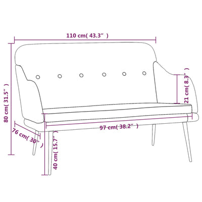 Bench Dark Grey 110x76x80 cm Fabric Payday Deals