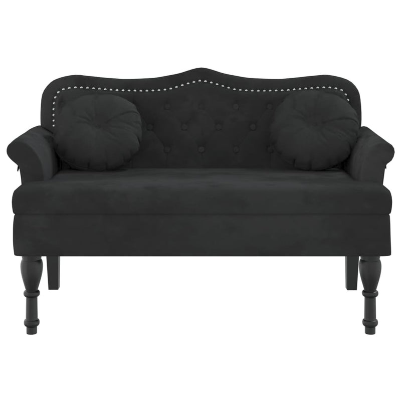 Bench with Cushions Black 120.5x65x75 cm Velvet Payday Deals