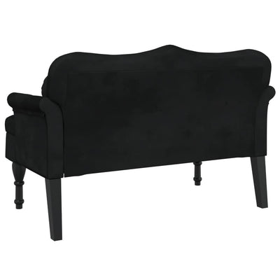 Bench with Cushions Black 120.5x65x75 cm Velvet Payday Deals