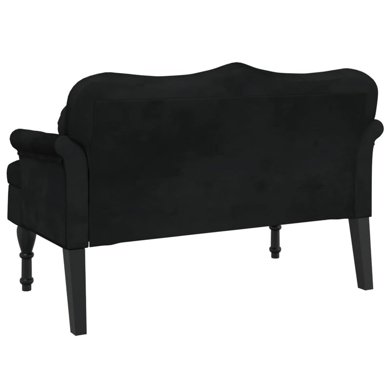 Bench with Cushions Black 120.5x65x75 cm Velvet Payday Deals