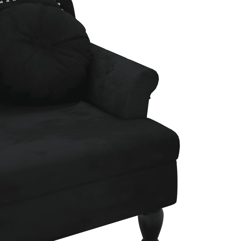 Bench with Cushions Black 120.5x65x75 cm Velvet Payday Deals