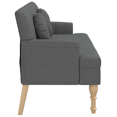 Bench with Cushions Dark Grey 113x64.5x75.5 cm Fabric Payday Deals
