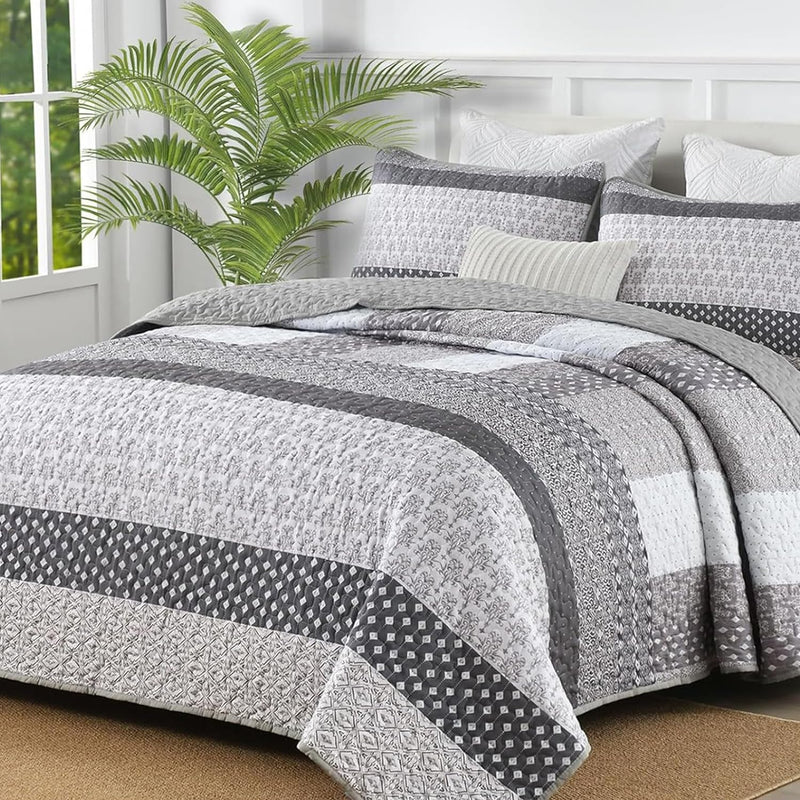 Bespoke Quilted Bedspread and Pillowcases Set: Tailored Luxury for Your Home - Queen size Payday Deals