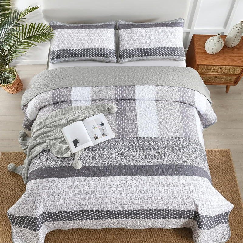 Bespoke Quilted Bedspread and Pillowcases Set: Tailored Luxury for Your Home - Queen size Payday Deals