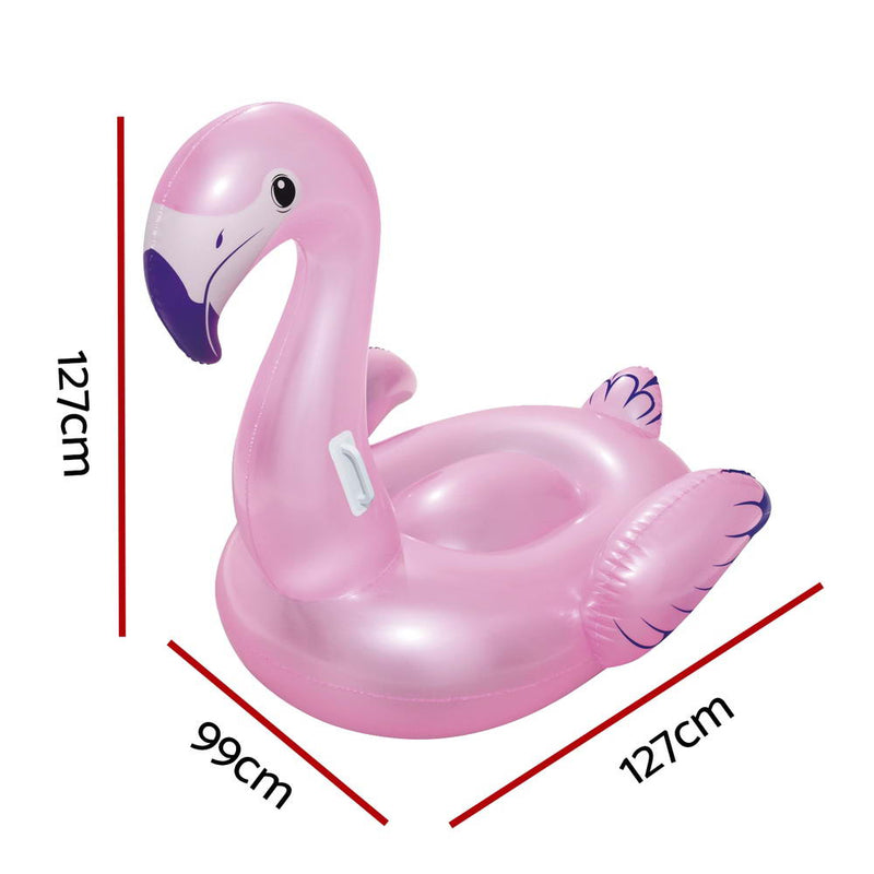 Bestway Kids Flamingo Rider Ride On Float Floating Seat Pool Lounger 1.27Mx1.27M Payday Deals