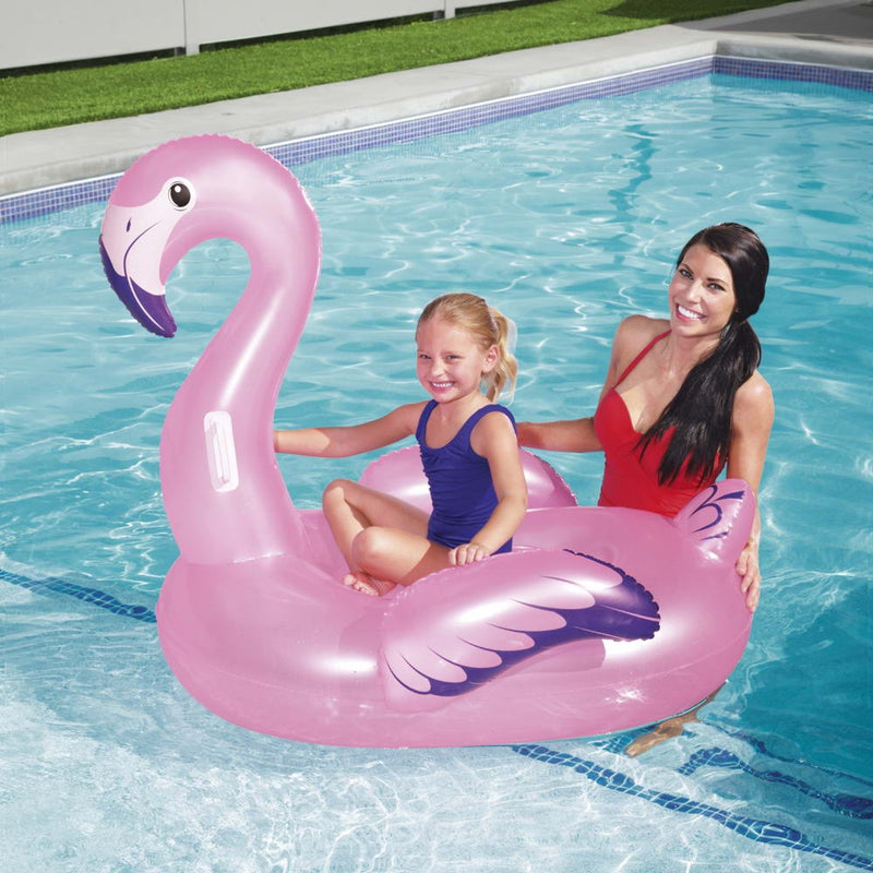 Bestway Kids Flamingo Rider Ride On Float Floating Seat Pool Lounger 1.27Mx1.27M Payday Deals