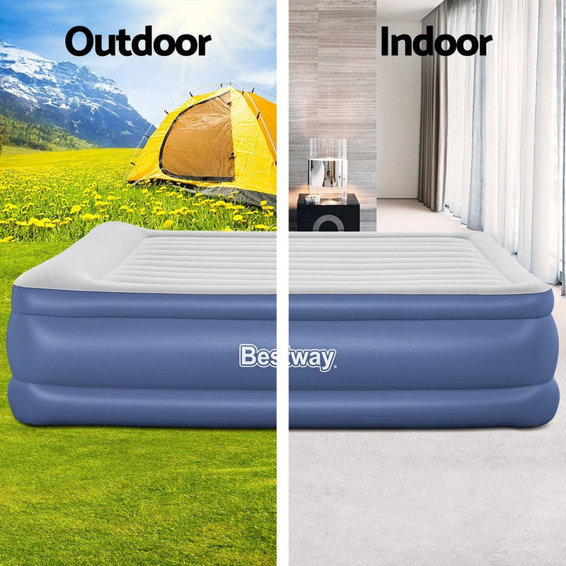 Bestway King Air Bed Inflatable Mattress Sleeping Mat Battery Built-in Pump Payday Deals
