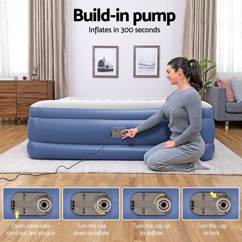 Bestway King Air Bed Inflatable Mattress Sleeping Mat Battery Built-in Pump Payday Deals