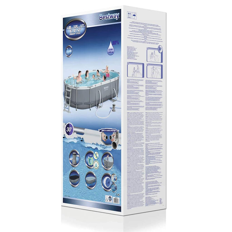 Bestway Power Steel Swimming Pool Set Oval 488x305x107 cm Payday Deals