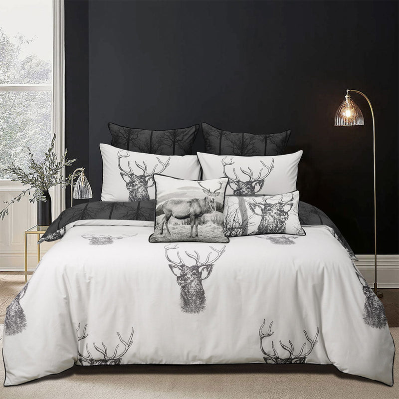 Bianca Alpine Stag Taupe Polyester Cotton Quilt Cover Set King Payday Deals