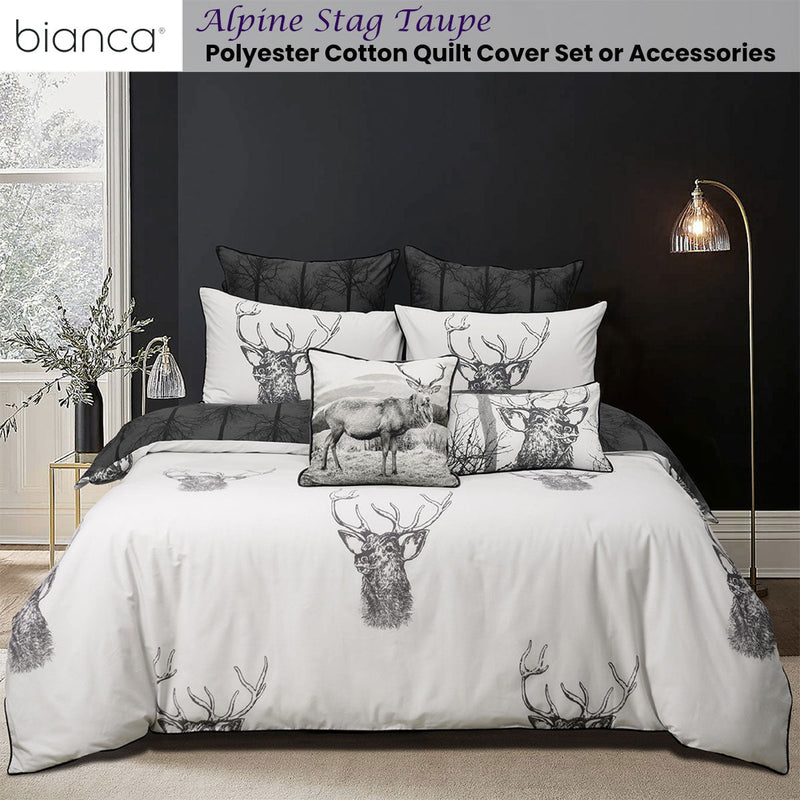 Bianca Alpine Stag Taupe Polyester Cotton Quilt Cover Set King Payday Deals