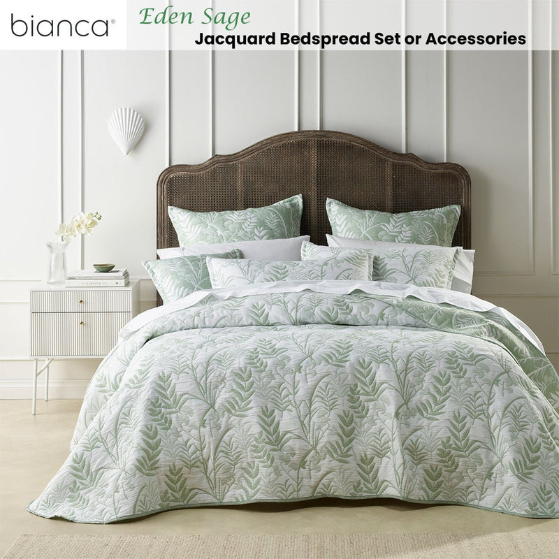 Bianca Eden Sage Jacquard Bedspread Set Queen Payday Deals