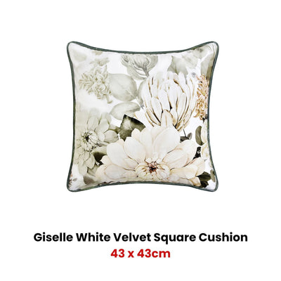 Bianca Giselle Square White Velvet Cushion Payday Deals