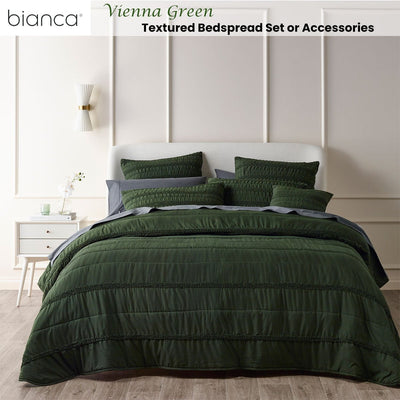 Bianca Vienna Green Textured Bedspread Set Double Payday Deals