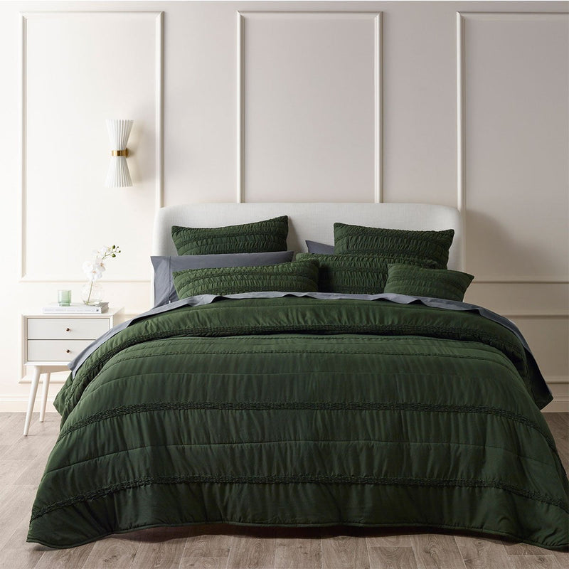 Bianca Vienna Green Textured Bedspread Set Queen Payday Deals