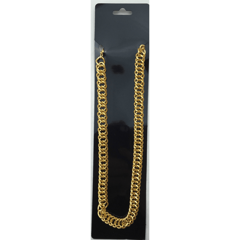 BIG NECKLACE 50cm Pimp Costume Party Fancy Dress Gangster Chain Jewellery - Gold Payday Deals