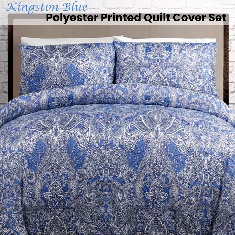 Big Sleep Kingston Blue Quilt Cover Set Double Payday Deals