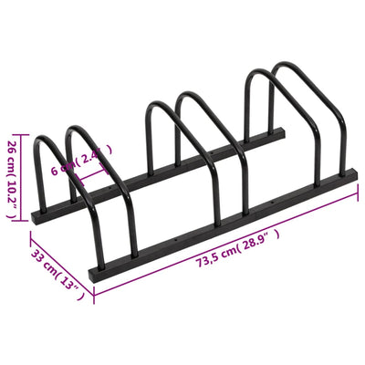 Bike Rack for 3 Bikes Black Steel Payday Deals