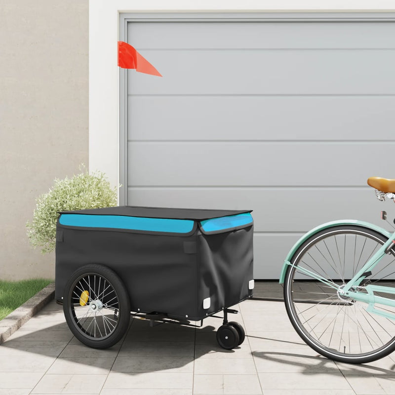 Bike Trailer Black and Blue 45 kg Iron Payday Deals