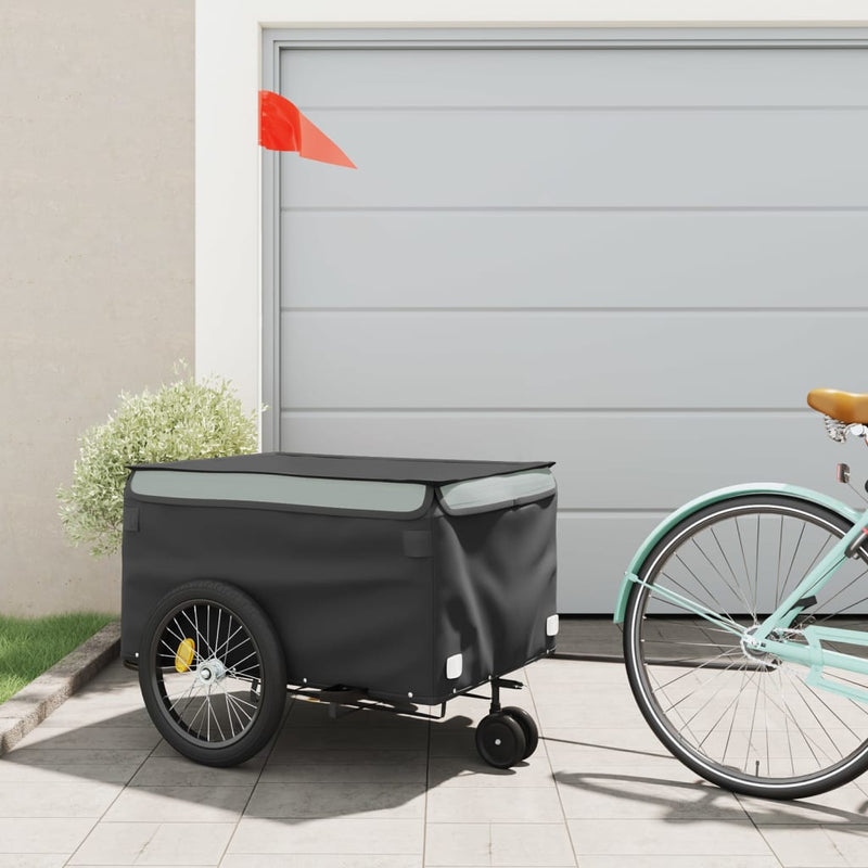 Bike Trailer Black and Grey 45 kg Iron Payday Deals