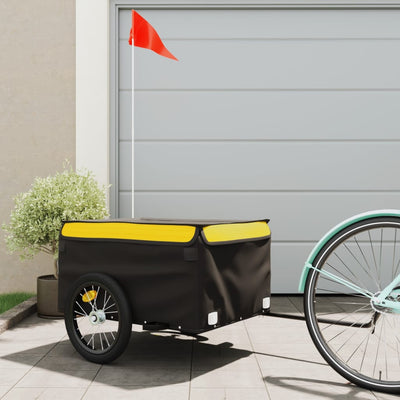 Bike Trailer Black and Yellow 45 kg Iron Payday Deals