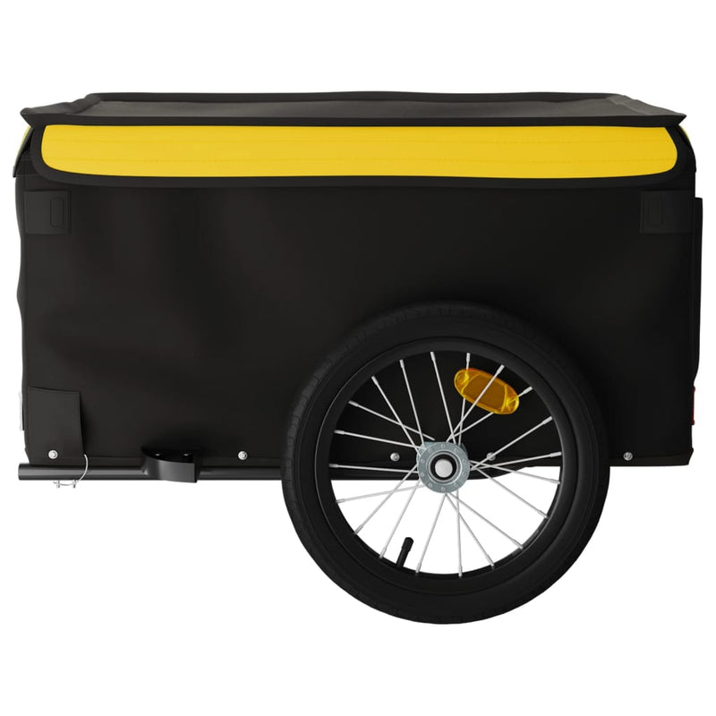 Bike Trailer Black and Yellow 45 kg Iron Payday Deals