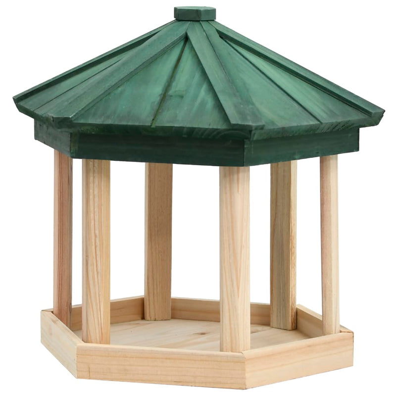 Bird Feeder Octagon Solid Firwood 33x30 cm Payday Deals