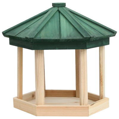 Bird Feeder Octagon Solid Firwood 33x30 cm Payday Deals