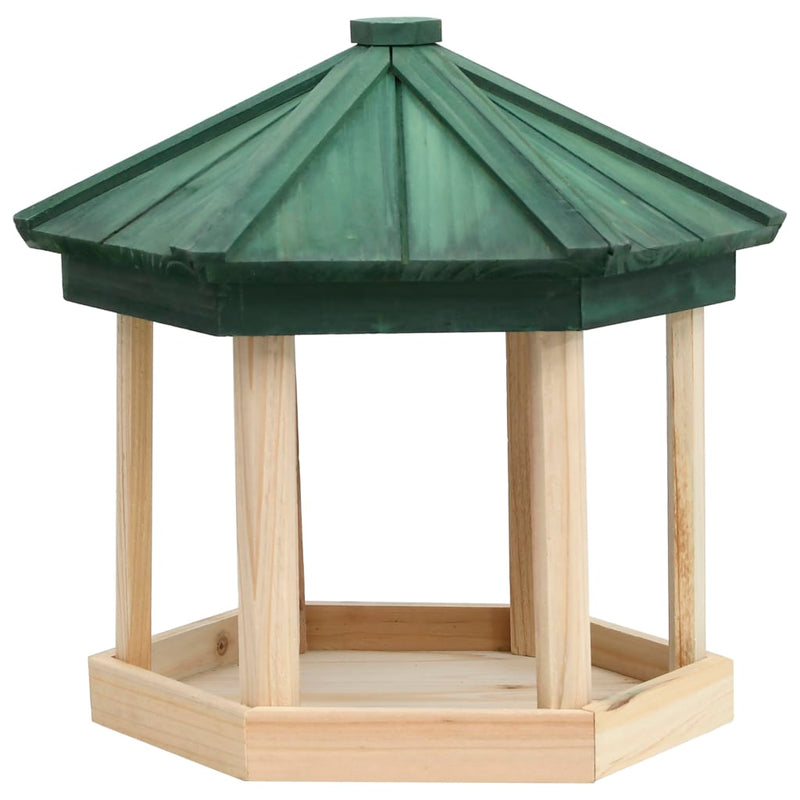 Bird Feeder Octagon Solid Firwood 33x30 cm Payday Deals