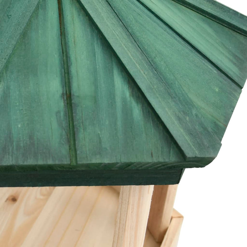 Bird Feeder Octagon Solid Firwood 33x30 cm Payday Deals
