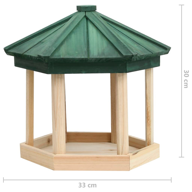 Bird Feeder Octagon Solid Firwood 33x30 cm Payday Deals