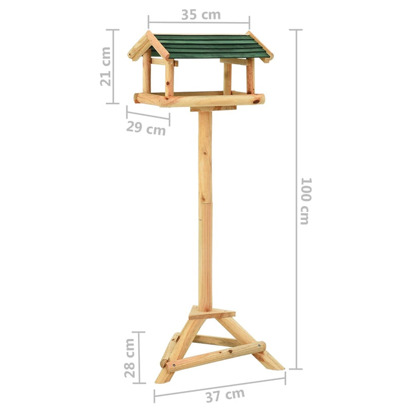 Bird Feeder with Stand 37x28x100 cm Solid Fir Wood Payday Deals