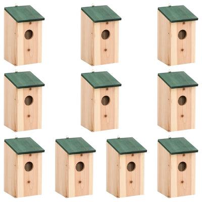 Bird Houses 10 pcs Solid Firwood 12x12x22 cm Payday Deals