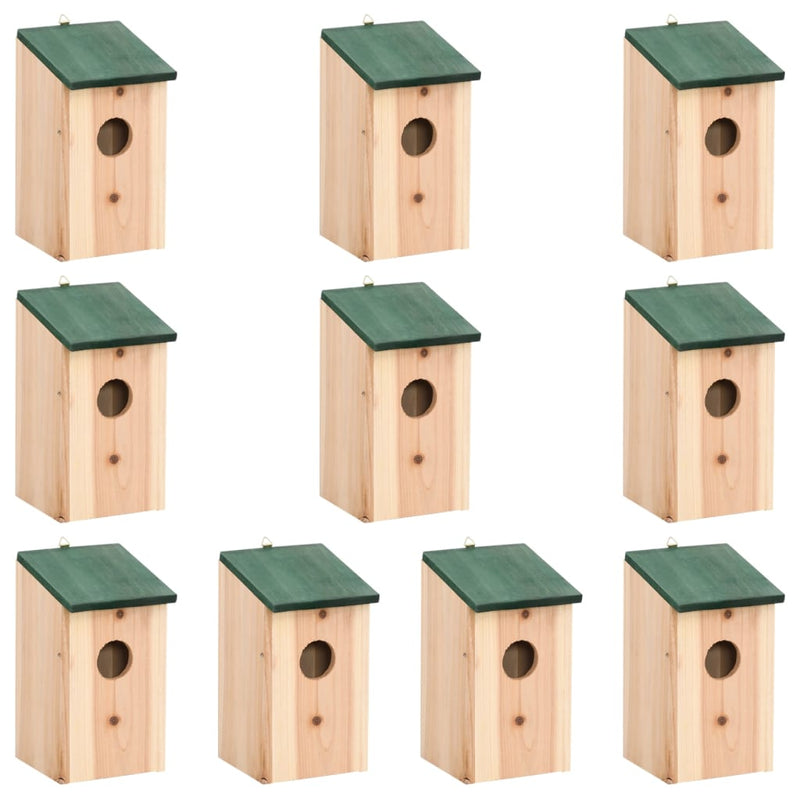 Bird Houses 10 pcs Solid Firwood 12x12x22 cm Payday Deals
