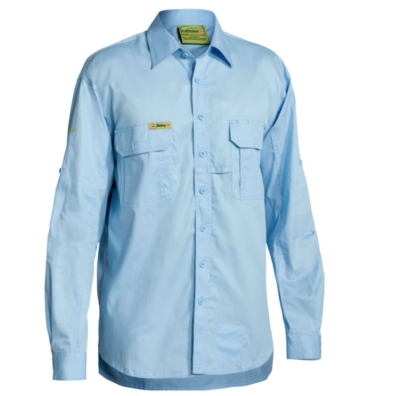 BISLEY Insect Protection Fishing Shirt Long Sleeve Casual Business Work Cotton - VRS6140_BBLB (Blue) - 5XL Payday Deals